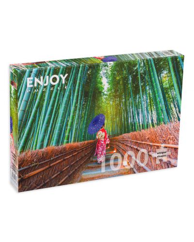 Пъзел Enjoy от 1000 части - Азиатка в бамбукова гора - 1